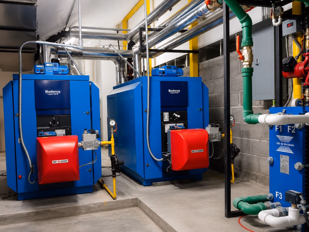 Sistema de calentamiento industrial en planta